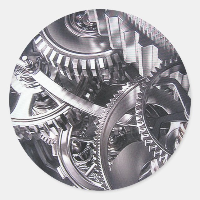 Industrielle Bewegung. Runder Aufkleber (Vorderseite)