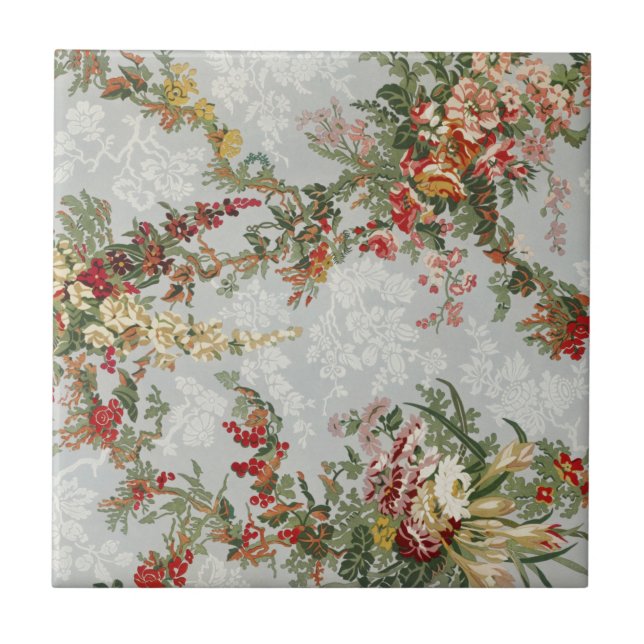 Industrielle Blumenkunst des 19. Jahrhunderts  Fliese (Vorderseite)