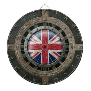 Industrielle britische Flaggen-Disc-Stahlgraphik Dartscheibe