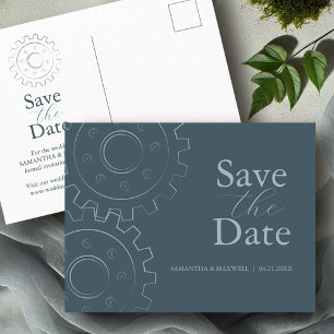 Industrielle Chic-Hochzeit rettet das Datum Postkarte