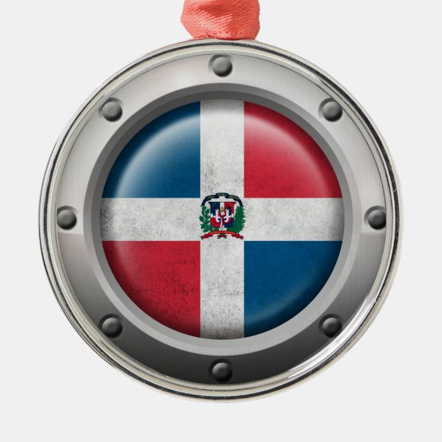 Industrielle Dominikanische Silbernes Ornament (Vorne)