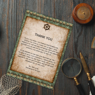 Industrielle Eleganz Steampunk-Hochzeit Dankeskarte