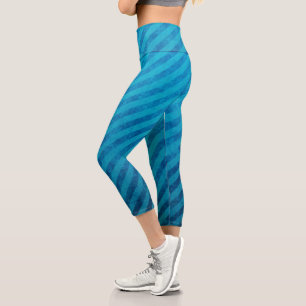 Industrielle elektrische Blaustreifen Capri Leggings