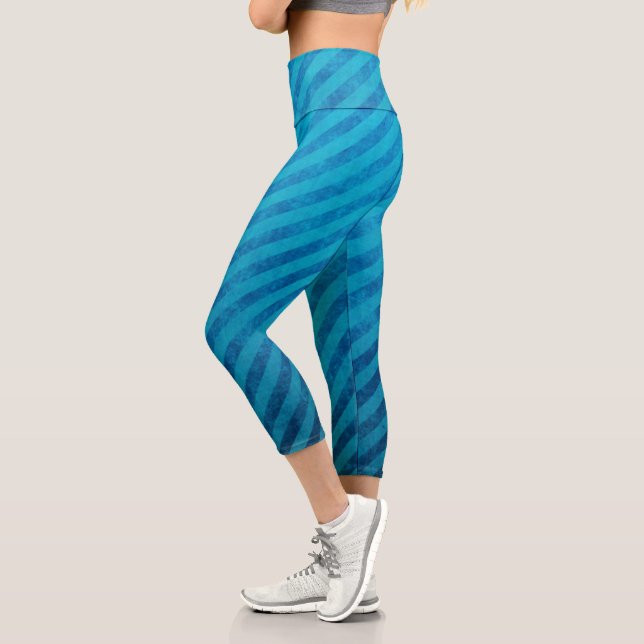 Industrielle elektrische Blaustreifen Capri Leggings (Links)