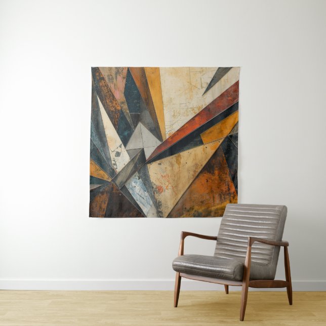 Industrielle Geometrie-Fusion-Abstrakt Oberfläche Wandteppich (Beispiel)