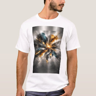 Industrielle geometrische abstrakte Metallkunst T-Shirt