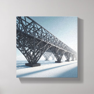 Industrielle geometrische Gitterarchitektur Leinwanddruck
