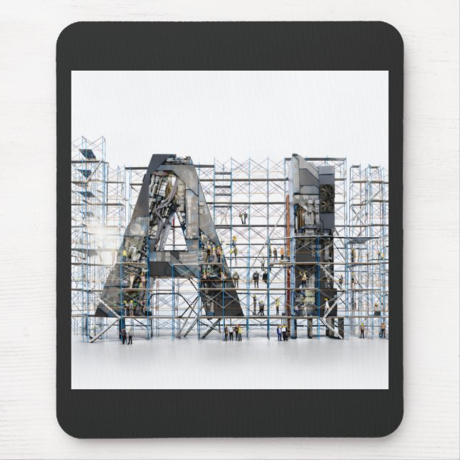 Industrielle Letterform – KI Mousepad (Vorne)