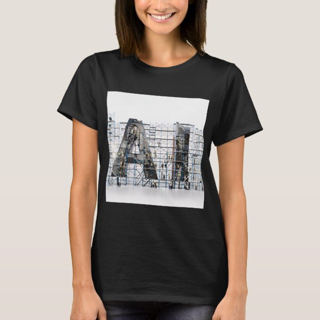 Industrielle Letterform – KI T-Shirt (Vorderseite)