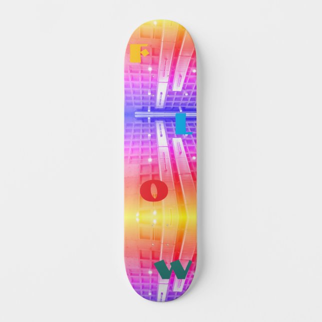 Industrielle Lichter Regenbogen-Fluss-Skateboard Skateboard (Vorderseite)