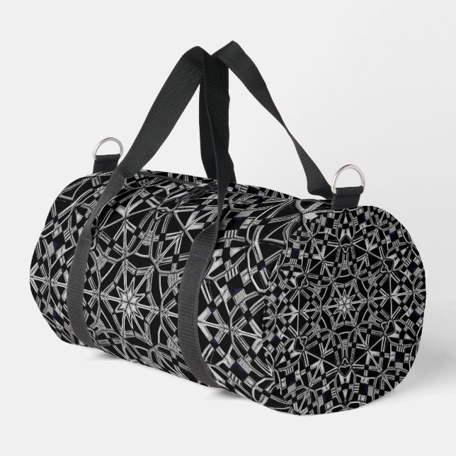 Industrielle Mandala-Tasche Duffle Bag (Linke Seite)