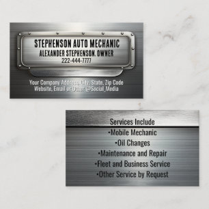 Industrielle Metall-Autoreparatur Automechaniker S Visitenkarte