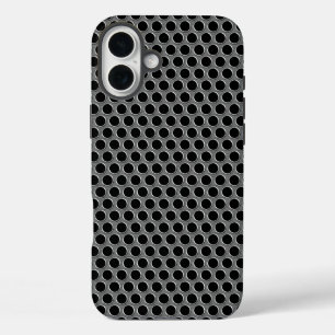 Industrielle Metallsilber Grille Polka Dots iPhone 16 Plus Hülle