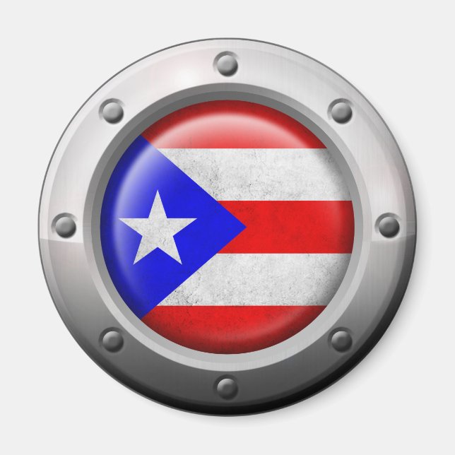 Industrielle Puerto-Rico-Fahne Magnet (Vorne)