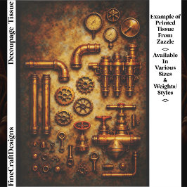 Industrielle Steampunk-Elemente Set FH1 Decoupage Seidenpapier