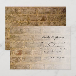 Industrielle Ziegelsteine-Fade-Hochzeit retten das Einladung