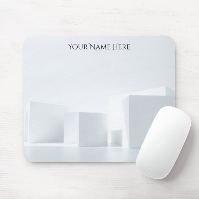 Industrielles Blueprint-Raster Minimalistisch Mousepad (Mit Mouse)
