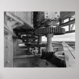 Industrielles Foto - Eisenbahnbrücke Drehgetriebe Poster