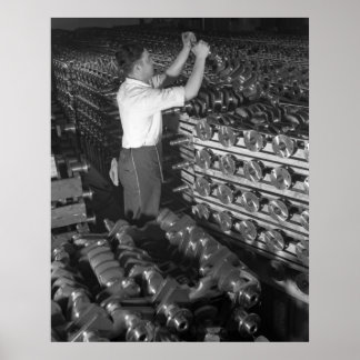 Industrielles Foto - Kurbelwellen der halben Strec Poster