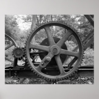 Industrielles Foto - Ölpumpen Jack Reduktionsgetri Poster