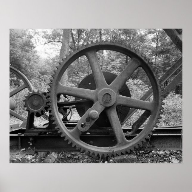 Industrielles Foto - Ölpumpen Jack Reduktionsgetri Poster (Vorne)