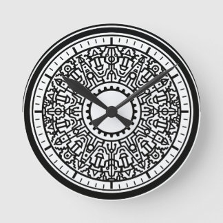 Industrielles geometrisches Emblem-Wanduhr Runde Wanduhr