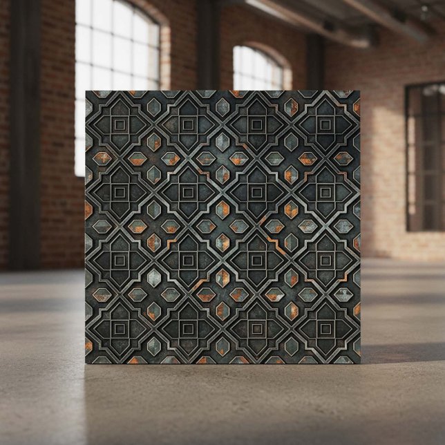 Industrielles geometrisches Muster #2 ID1227 Fliese (Von Creator hochgeladen)