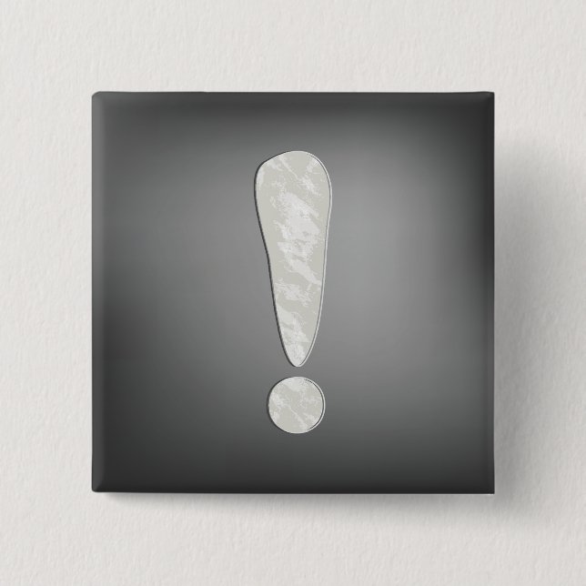 Industrielles Grunge-Ausrufezeichen-Symbol Button (Vorderseite)