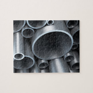Industrielles Metall leitet Hintergrund Puzzle