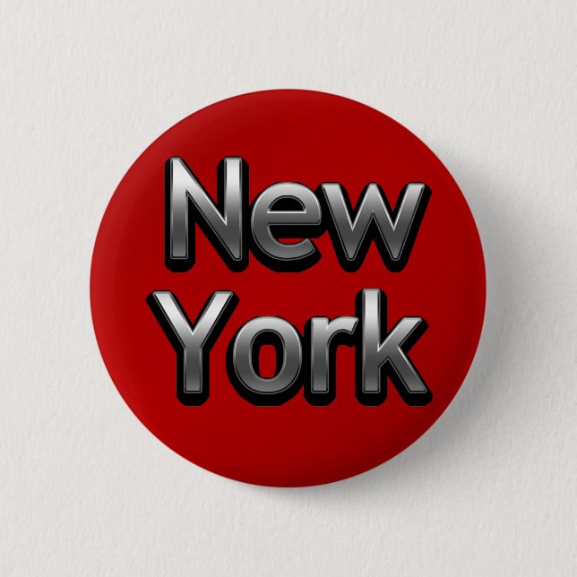 Industrielles New York - auf Rot Button (Vorderseite)