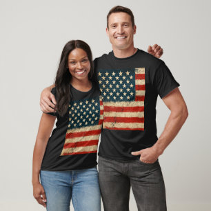 Industrielles Sterne und Streifen T-Shirt