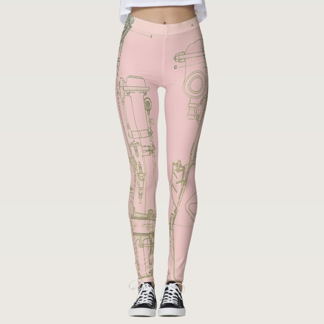 Industrieroboter-Bauplan für Maschinenbau Leggings (Vorderseite)