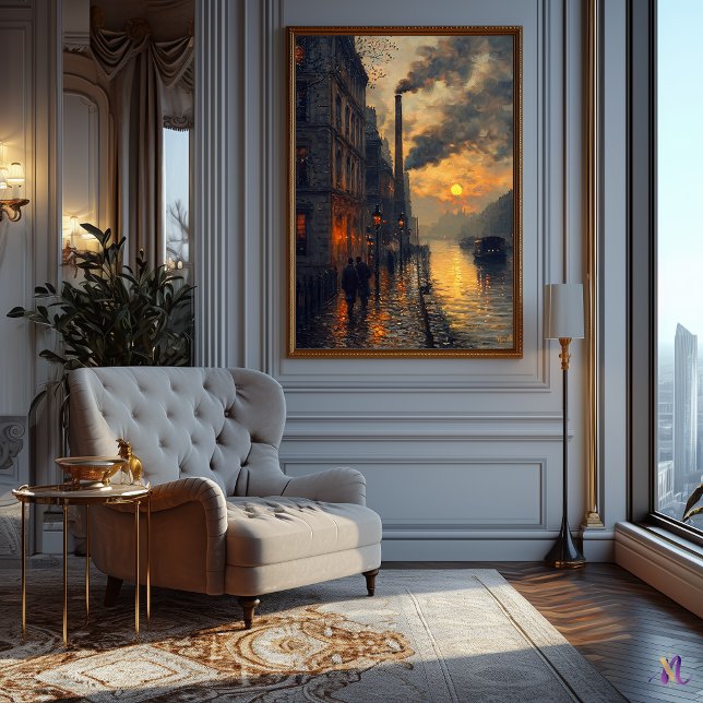 Industriestadt im Impressionismus Sunset Poster (Von Creator hochgeladen)