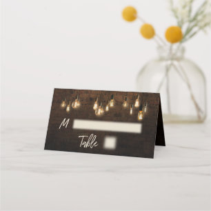 Industriesteine, Edison Lights Lässige Typografie Platzkarte