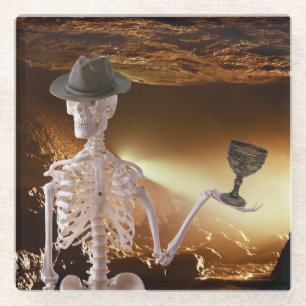 "Indy Bones Halloween Skelett" Glasuntersetzer