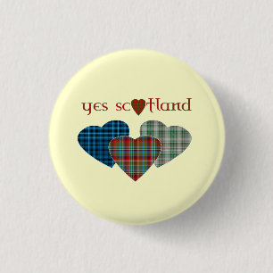 #indyref Tartan-Liebe-Herz ja Schottland Pinback Button