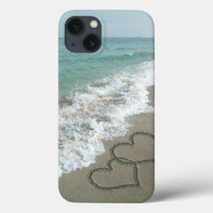 Ineinander greifenherzen auf Strand-Sand Case-Mate iPhone Hülle