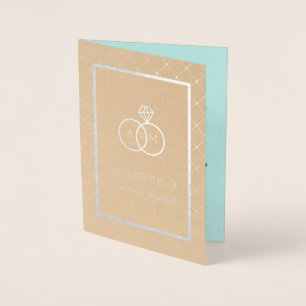 Ineinandergegriffene Ringe - gefaltete Wedding Folienkarte