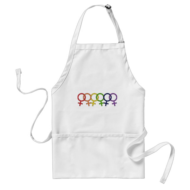 Ineinandergegriffener weiblicher Regenbogen Schürze (Vorne)