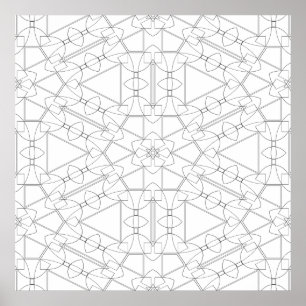 Ineinandergreifende geometrische Fliesenmuster-Kol Poster