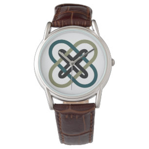 Ineinandergreifende X Classic-Braunleder-Armbanduh Armbanduhr