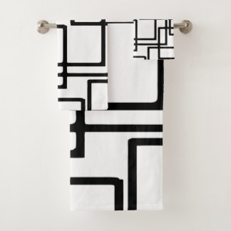 Ineinandergreifender schwarze badhandtuch set