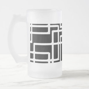 Ineinandergreifender weiße Quadrat-künstlerischer Mattglas Bierglas