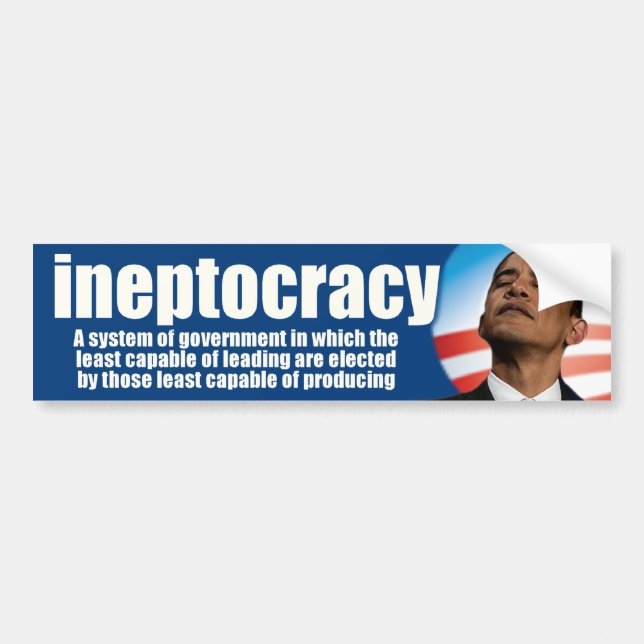 ineptocracy - AntiObama Autoaufkleber (Vorne)