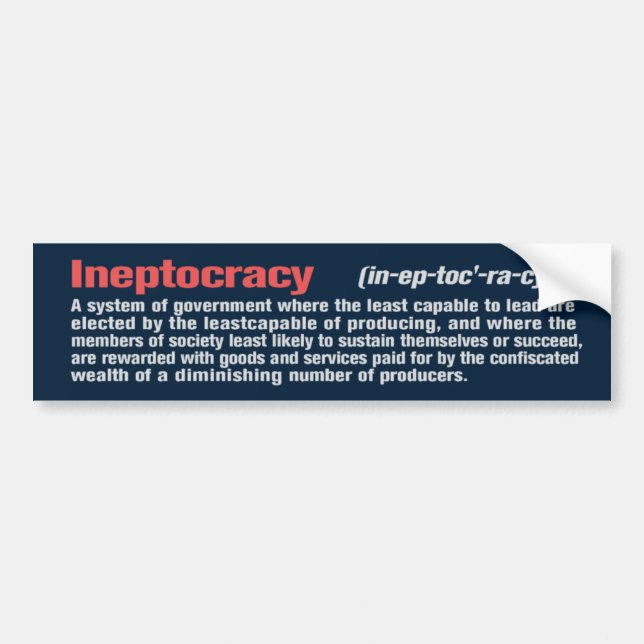 Ineptocracy Autoaufkleber (Vorne)