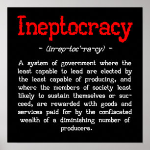 Ineptocracy Definition Poster (small 16"X16")