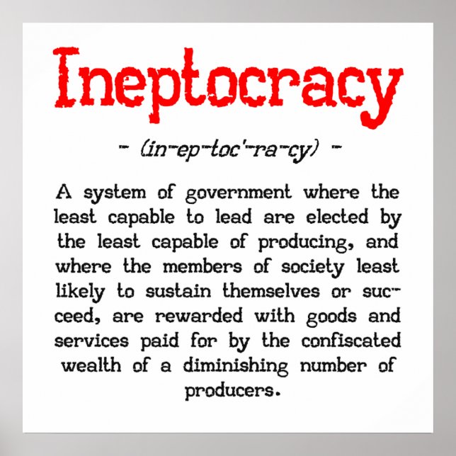 Ineptokratie Definition Poster (24"x24") (Vorne)