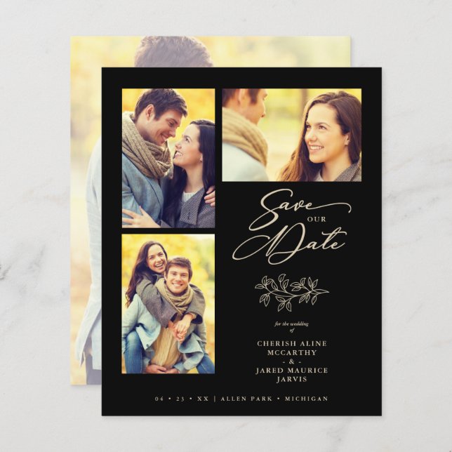 Inexpensive Wedding 4 Photos Collage Branches (Vorne/Hinten)