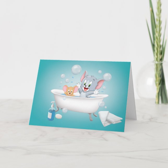 Infant Tom and Jerry Taking a Bath Karte (Vorderseite)