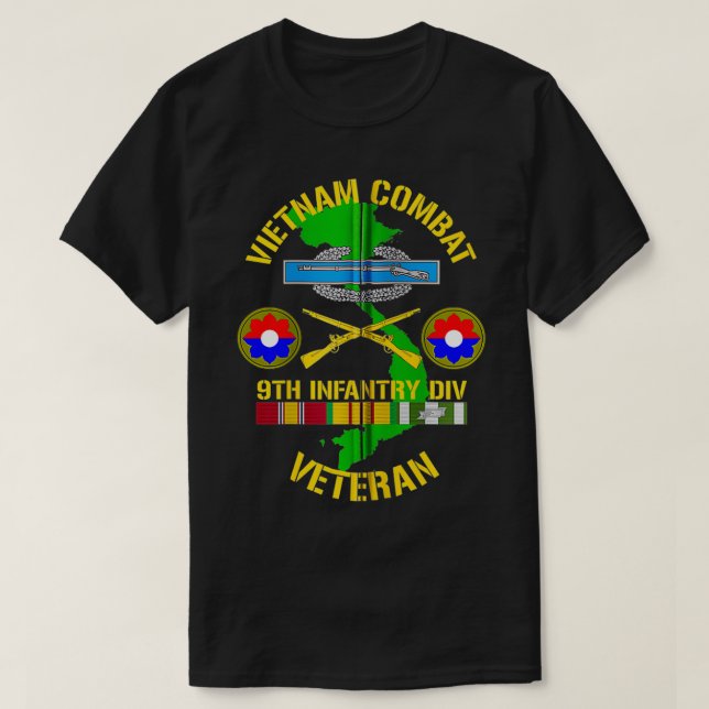 Infanterie Division Vietnam Combat Veteran Zip T-Shirt (Design vorne)